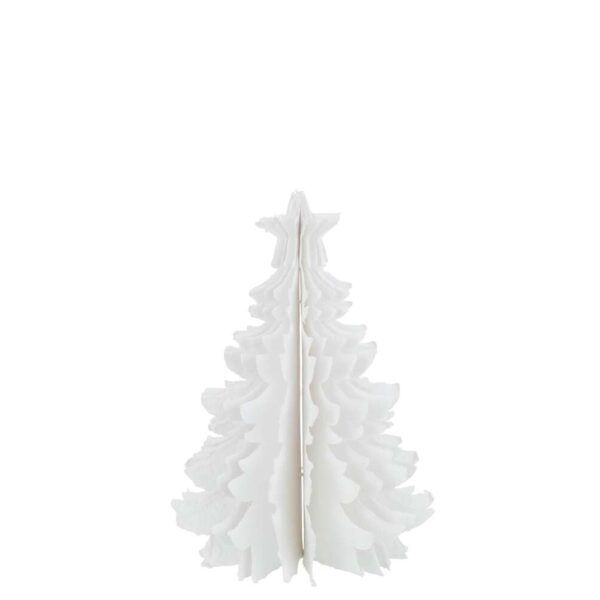 CHRISTMAS TREE WITH STAR COTTON MACHE WHITE