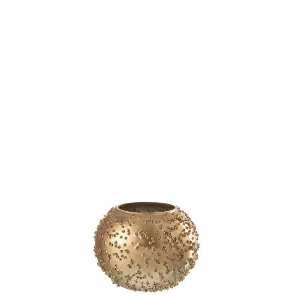 TEALIGHTHOLDER LISE GLASS GOLD SMALL