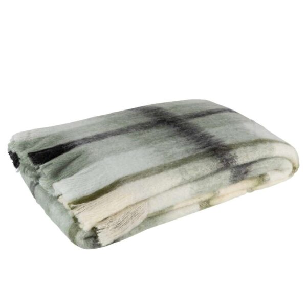 PLAID RHOMBUS ACRYLIC/WOOL BROWN/GREEN/WHITE