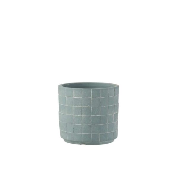 FLOWERPOT SQUARE CERAMIC LIGHT BLUE MEDIUM