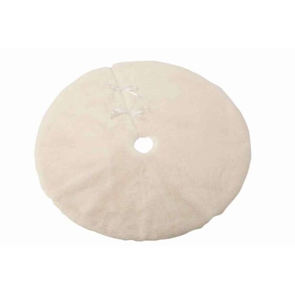 CHRISTMAS TREE SKIRT ROUND POLYESTER WHITE