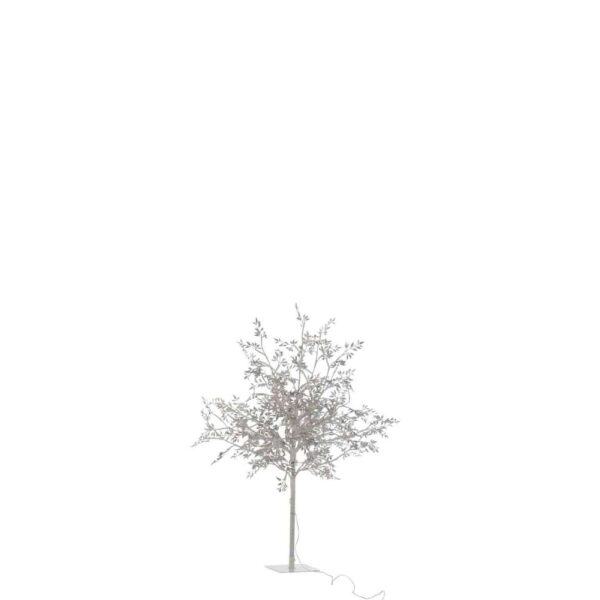TREE LEAVES GLITTER+LED METAL SILVER METAL