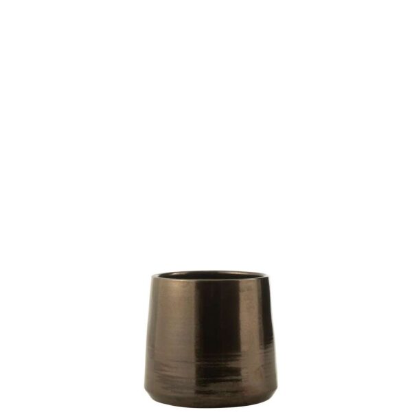 FLOWERPOT ROUND TERRA SHINY BRONZE LARGE