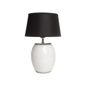 Lampe Hvit/Sølv M/Sort Skjerm 18X30Cm
