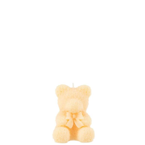 CANDLE TEDDY BEAR LIGHT YELLOW SMALL-8H