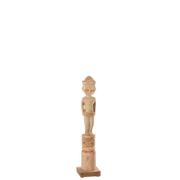 AFRICAN FIGURE STANDING WOOD NATURAL SMALL
