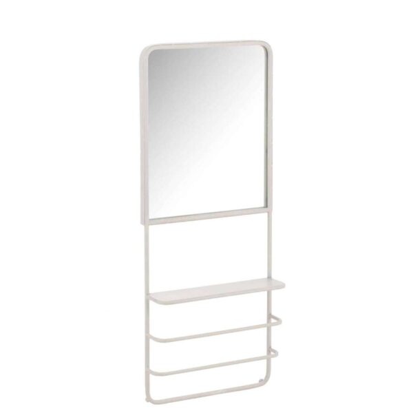 HANGING RACK WITH MIRROR METAL/GLASS WHITE
