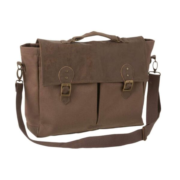 SATCHEL WITH BELT TEXTILE BROWN