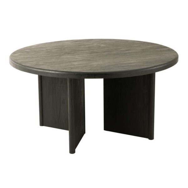 TABLE ROUND TEAK WOOD BLACK