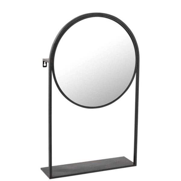 MIRROR ON FOOT METAL/GLASS BLACK