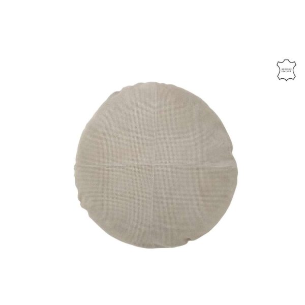 CUSHION ROUND LEATHER GREY