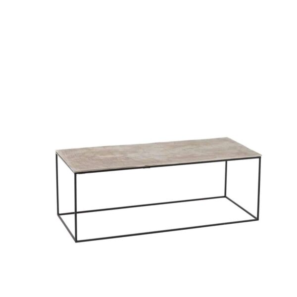 COFFEE TABLE RECTANGLE ALUMINIUM/IRON SILVER/BLACK