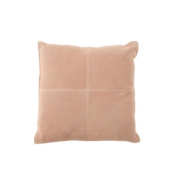 CUSHION CROSS SQUARE LEATH PINK