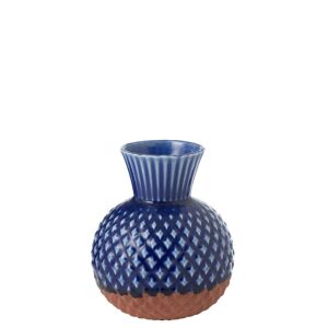 VASE LEO ROUND PORCELAIN BLUE/TERRA S