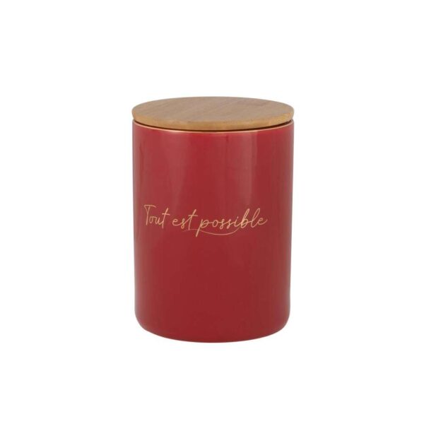 STORAGE JAR PORCELAIN TOUT EST POSSIBLE RED/GOLD