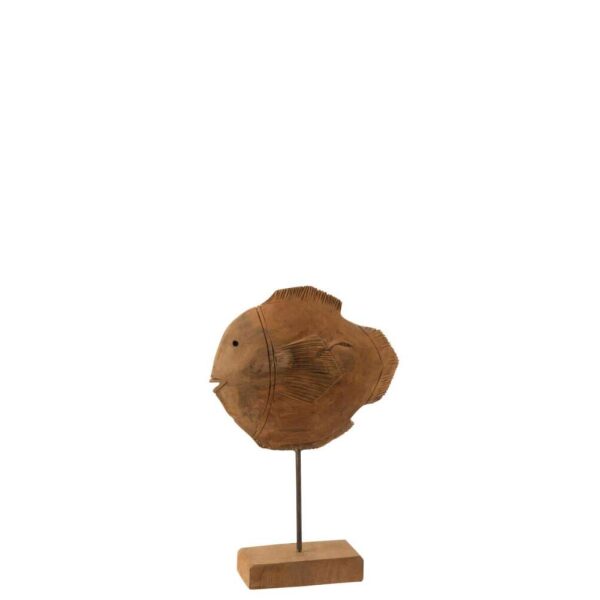FISH ON FOOT TEAK WOOD NATURAL SMALL