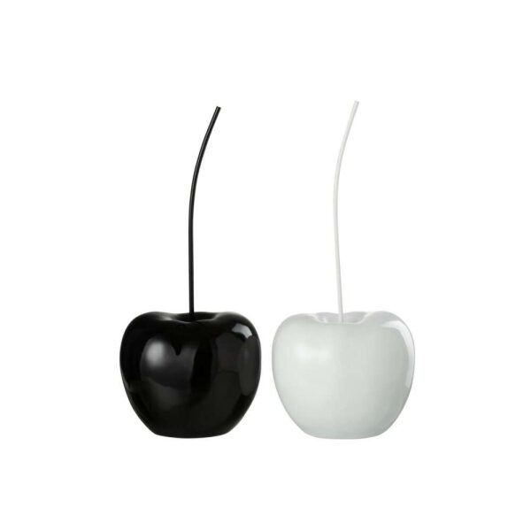 CHERRY RESIN SHINY WHITE/BLACK LARGE ASSORTMENT OF 2