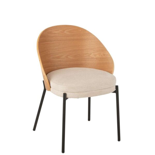 CHAIR LONE PLY WOOD/METAL NATURAL/BEIGE