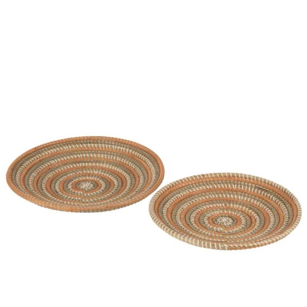 SET 2 SERVICE PLATE CIRCLE SEAGRASS MIX