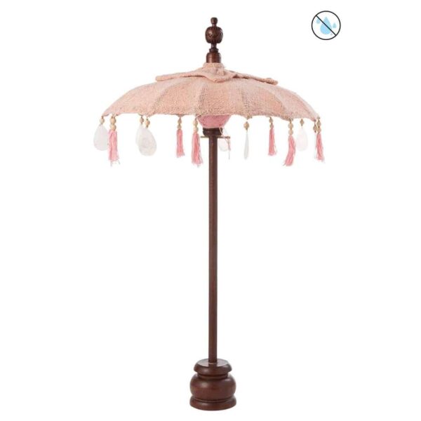 SUNSHADE+BASE TASSELS/SHELLS PEACH WOOD DARK BROWN SMALL