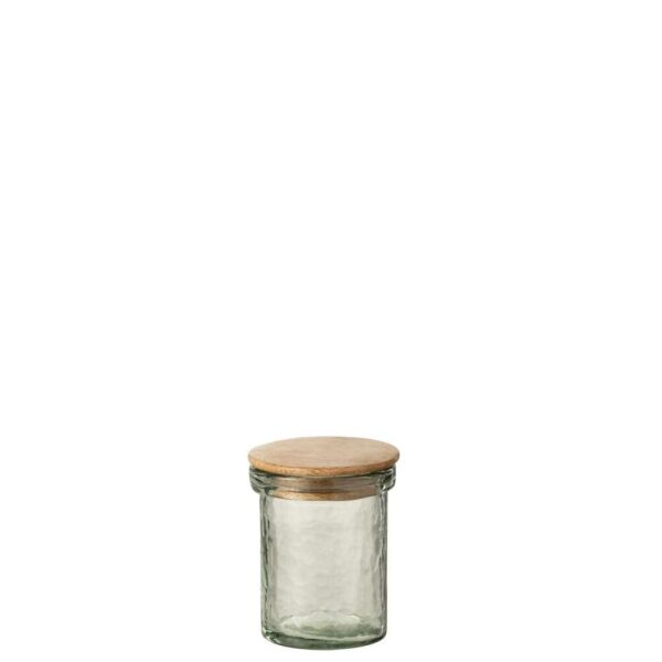 JAR LID GLASS/WOOD TRANSPARENT