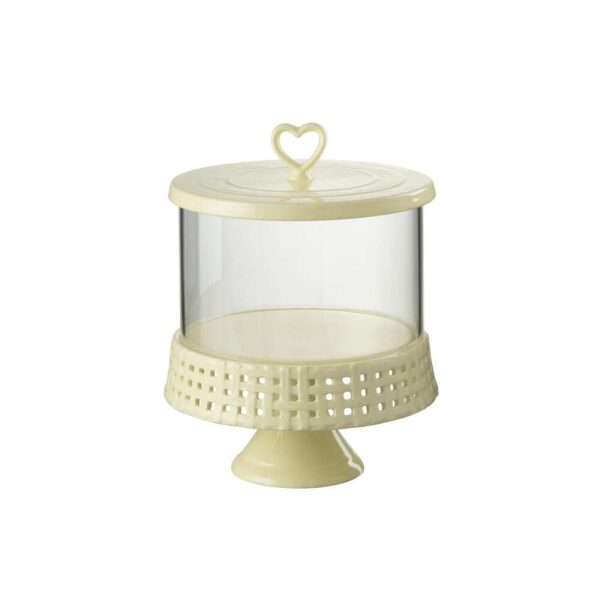 CAKE PLATE UNDER GLASS CERAMIC YELLOW LARGE