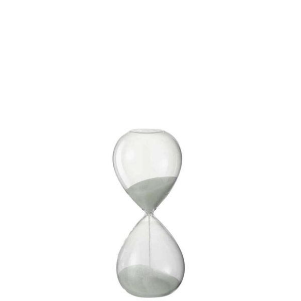 HOURGLASS DECO GLASS/SAND WHITE SMALL