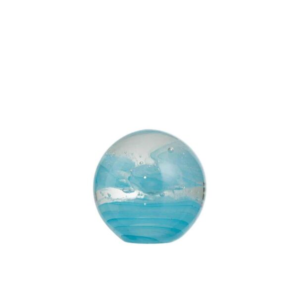 PAPERWEIGHT CYCLONE GLASS BLUE LARGE