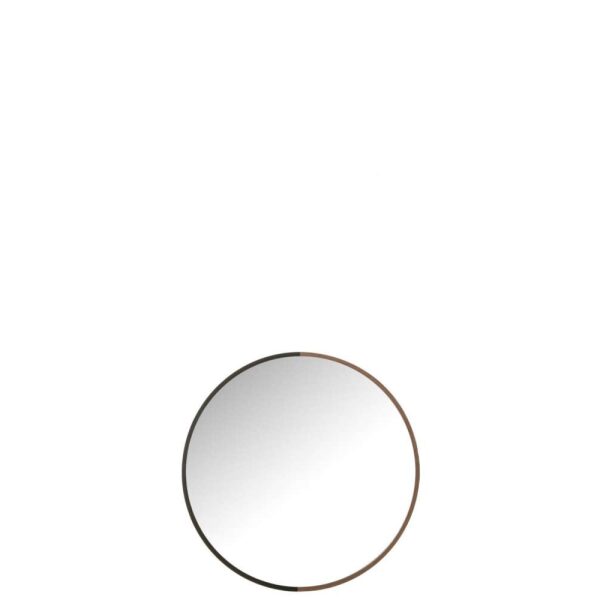 MIRROR ROUND METAL/WOOD BLACK SMALL