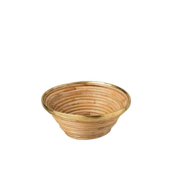 BASKET GOLD BORDER RATTAN NATURAL