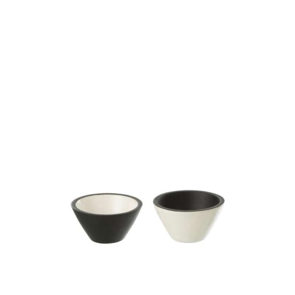 BOWL VIK WOOD BLACK/WHITE ASSORTMENT OF 2