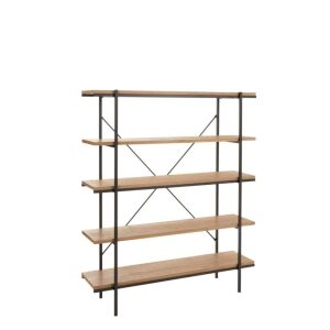 RACK 5 SHELVES WOOD/METAL NATURAL