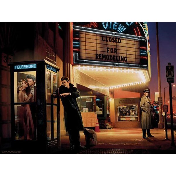 Elvis,Marilyn Monroe,James Dean-Midnight matinee- Canvas Bilde -  60x80 cm