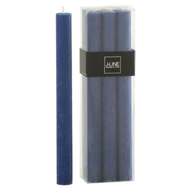BOX OF 6 TABLE CANDLE DARK BLUE 9H