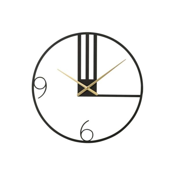 CLOCK LINES METAL BLACK LARGE
