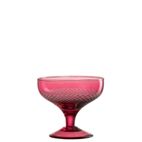 DRINKING GLASS FOOT ROUND GLASS RED