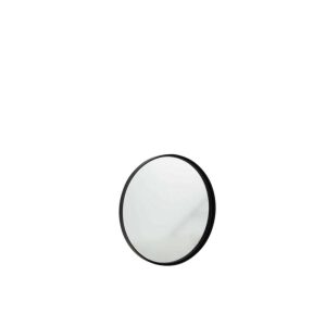 MIRROR ROUND HIGH BORDER METAL/GLASS BLACK SMALL
