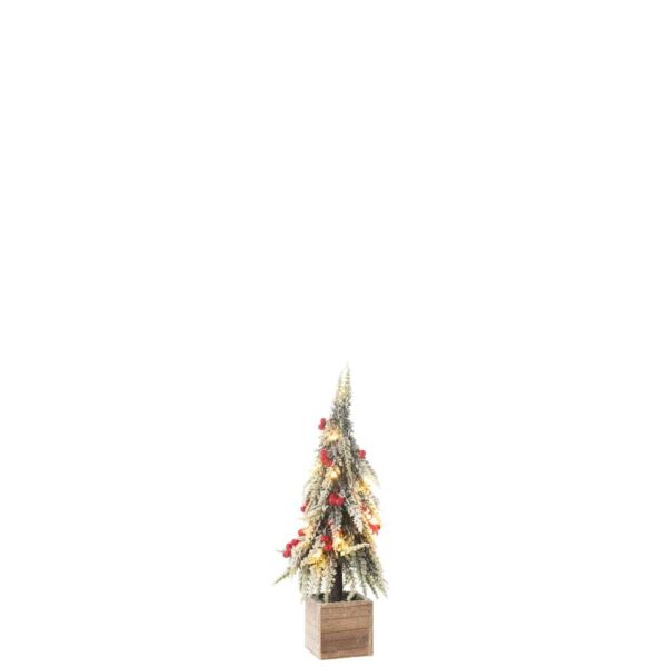 XMAS TREE+LED ARTIFICIAL SNOW GREEN/RED SMALL