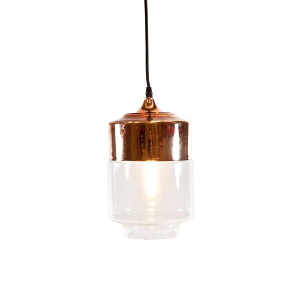 Lampe tak klart glass/rosègull 18x30cm