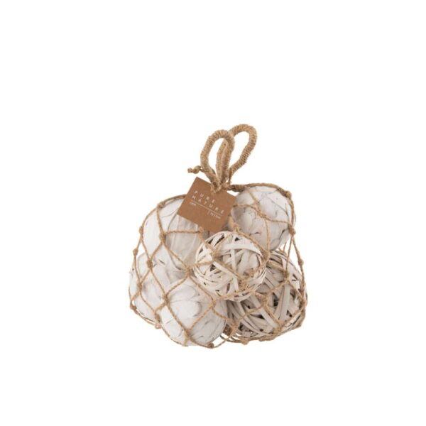 BAG BALLS DRIED PLANTS WHITE