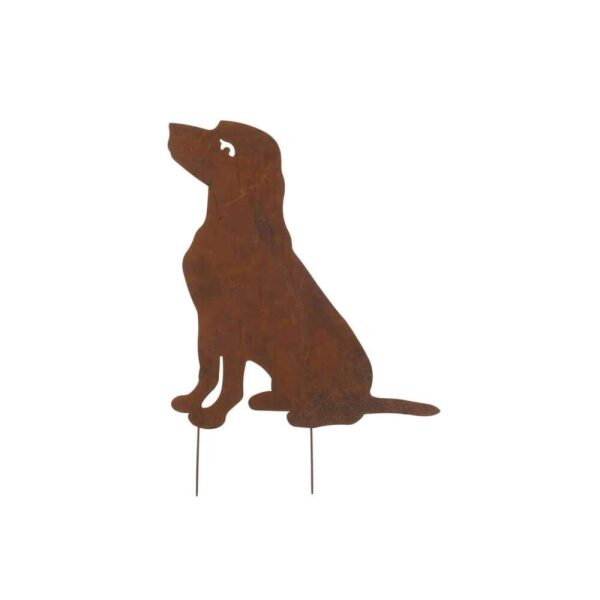 DECORATION GARDEN DOG IRON RUST