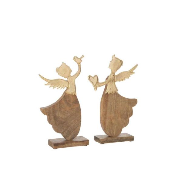 ANGEL HEART/BIRD ON BASE WOOD ALUMINIUM GOLD ASS/2