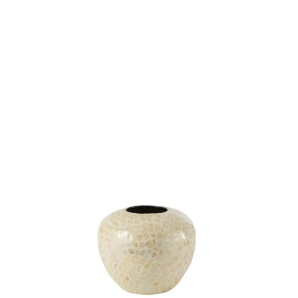 VASE NUYE BALL SHELLS/BAMBOO IVORY