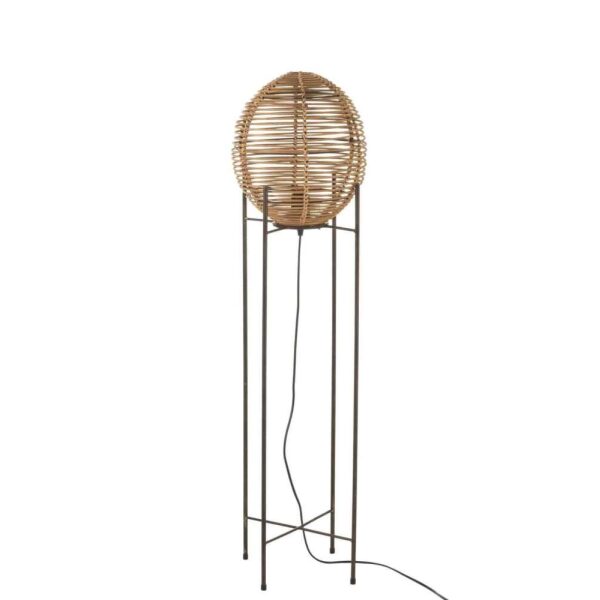 STANDING LAMP ON FRAME METAL/RATTAN NATURAL