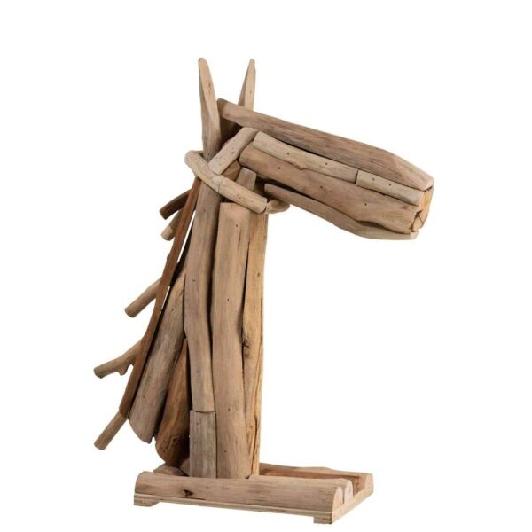 HORSE HEAD PIECES WOOD NATURAL