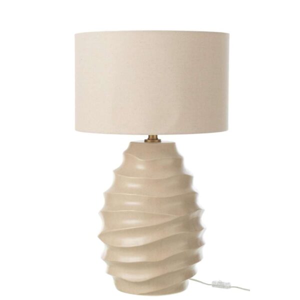 TABLE LAMP WAVING CERAMIC BEIGE