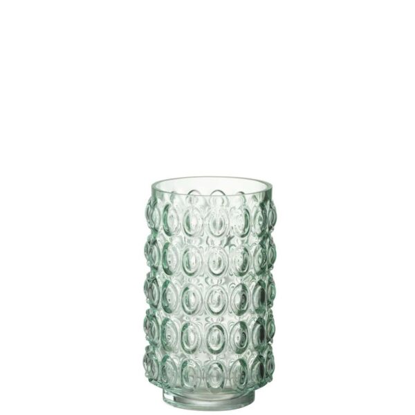 VASE BUBBLES GLASS LIGHT GREEN SMALL