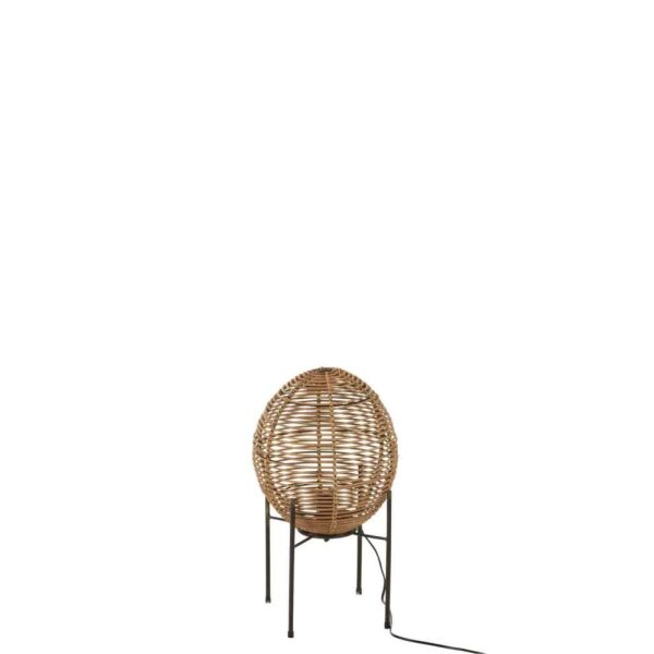 TABLE LAMP ON FRAME METAL/RATTAN NATURAL