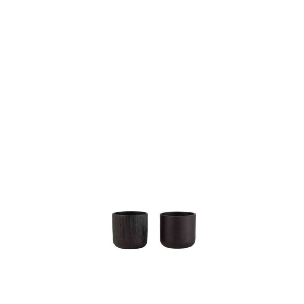 FLOWERPOT GEN CERAMIC BLACK EXTRA SMALL ASSORTMENT OF 2