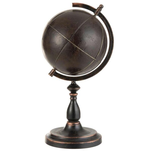 WORLDGLOBE ENGRAVING METAL DARK BROWN